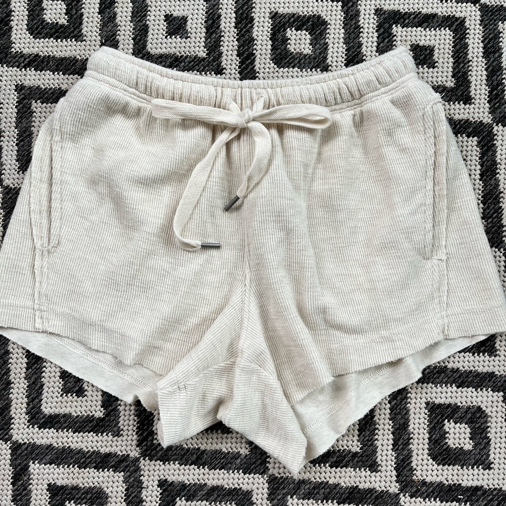Aerie Waflle Shorts - Cream White